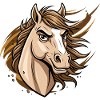 Wild Horse Cartoon Head