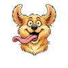 Happy dog face with tongue