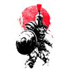Scarlet Spartan Warrior Silhouette