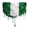 Nigerianische Flagge in buntem Farbauftrag