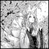 Manga fox ear in flower landscape