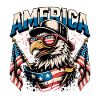 Patriotic Eagle with Flags