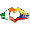 Ireland Ecuador flag heart used