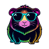 Neon rainbow hamster glasses