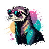 Frettchen-Neon-Pink-Brille