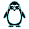 Pingouin Nerd en néon et lunettes