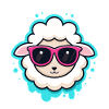 Kawaii Sheep Pink Glasses