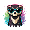 Rainbow Otter Blue Glasses