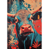 Psychedelic cow in pop art style