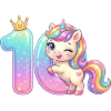 Ho 10 anni di compleanno della ragazza unicorno di Kawaii