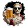 Caesar with beer and sunglasses
