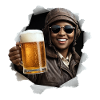 Bessie Coleman with sunglasses and beer