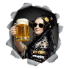 Ada Lovalace with sunglasses and beer