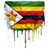 Zimbabwe flag with dripping paint