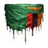 Zambian flag with dripping paint