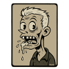 Grotesque Cartoon Zombie Drool