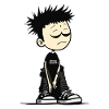 Verschlafenes Emo-Kinder-Cartoon-Tee
