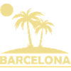 Le palme di Barcellona sulla spiaggia