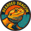 Insignia Circular Pogona de Dragón Barbudo Vintage
