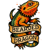 Skægge-Pogona med gammeldags banner