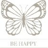 Minimal Butterfly Be Happy Aesthetic Tee
