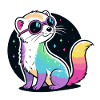 Cosmic Ferret Rainbow Pink Glasses