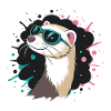 Summer otter blue glasses