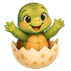 Small turtle hatching
