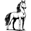Pferd_stehend_Schwarz-White