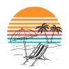 Sunset Palm Trees Chair