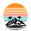 Retro Sonnenpalmenhorizont