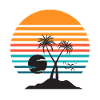 Sun Striped Tropical Palm