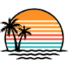 Sunset Retro Palm Trees