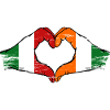 Italy Côte d'Ivoire Flag Heart