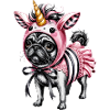 Pugicorn Costume Illustration Unicorn Pug