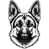 Inkline German Shepherd Head