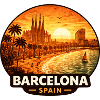 Barcelona Spanien Sunset Skyline