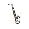 Saxophone note roll illustration bass clarinet