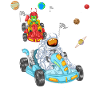 Astronaut Alien Kart Racing Shirt