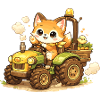 Fuchs auf dem Traktor