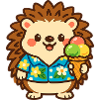 Igel mit Eis im Hawaii-Stil