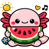 Kawaii Melons Axolotl Design