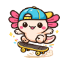 Axolotl Kawaii Skate Wing Creature