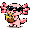Axolotl Kokos-Kawaii mit Sonnenbrille