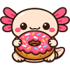 Kawaii Donut Axolotl with Sprinkles