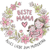 Beste Mama Blütenherz Umarmung