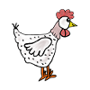 Dessin animé poule