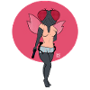 Pink-Winged Warrior Fly