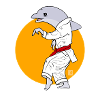 Karate dolphin in kimono