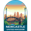 Newcastle Skyline UK Tyne Bridge Illustration